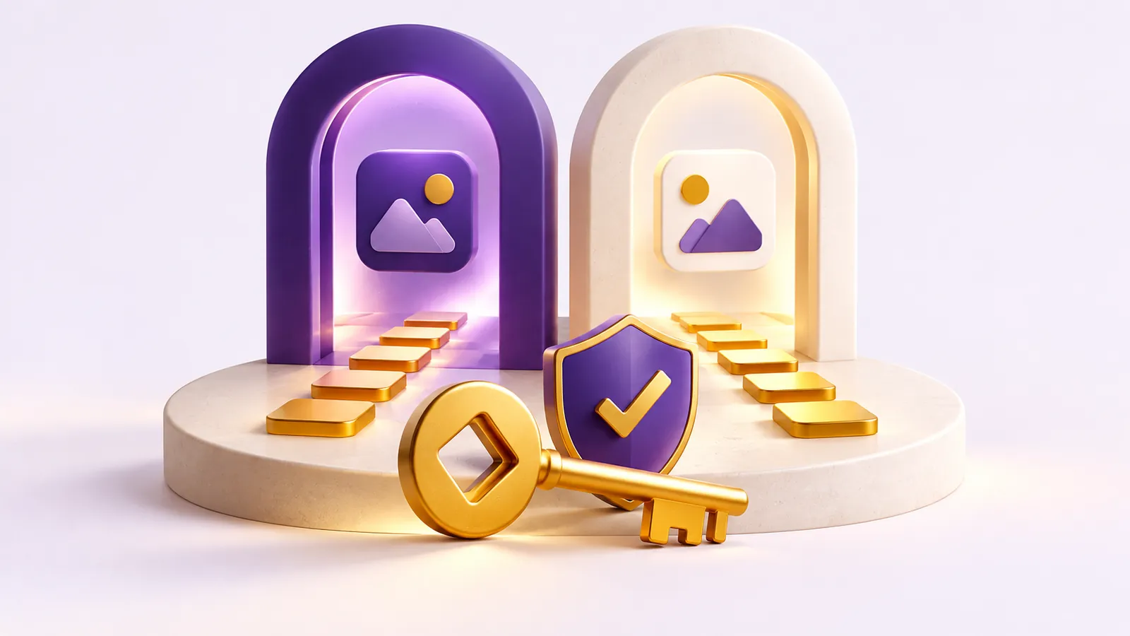Portais de publicação de aplicativos com chave e verificação de acesso.
