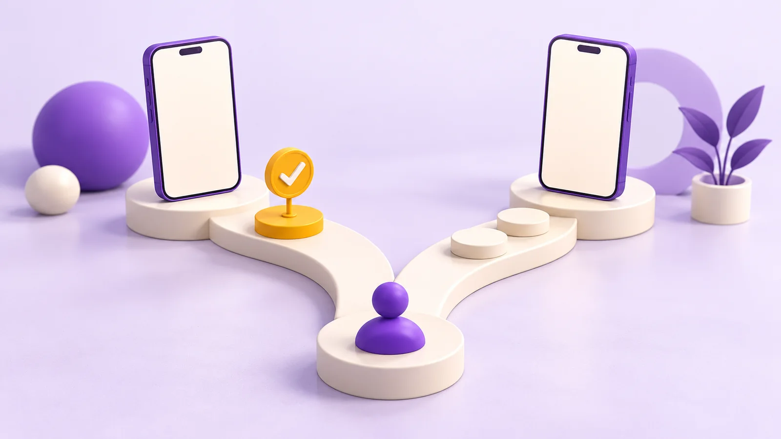 Dois caminhos levam a smartphones, com um ponto de teste para escolher a primeira plataforma.