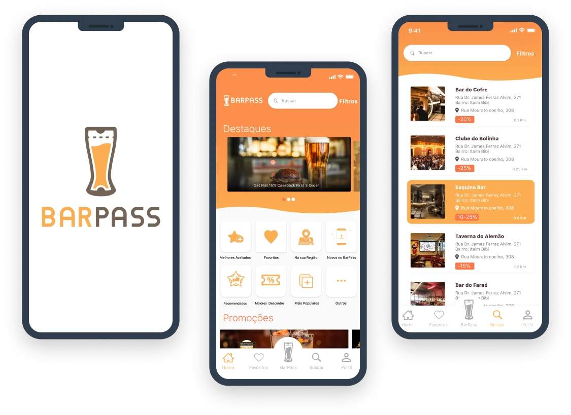 Telas do projeto Barpass
