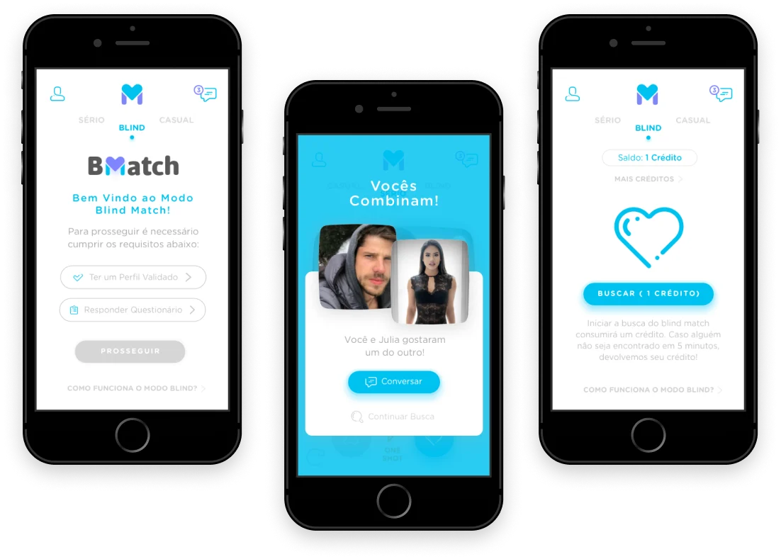 Telas do projeto BMatch