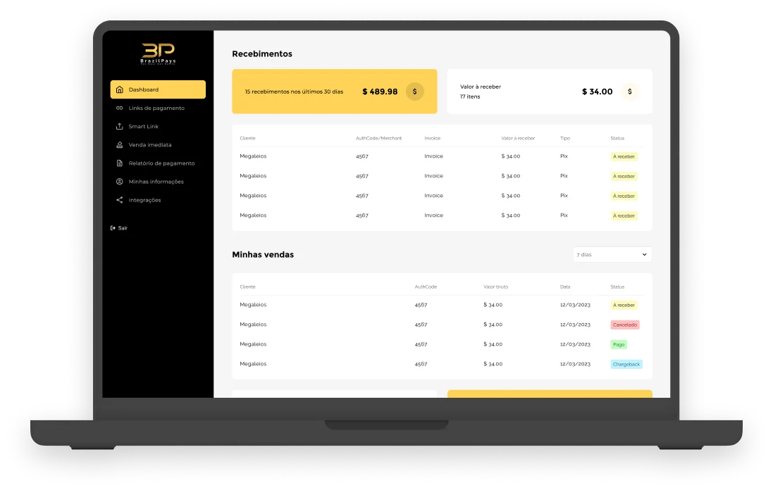 Telas do projeto Brazil Pays