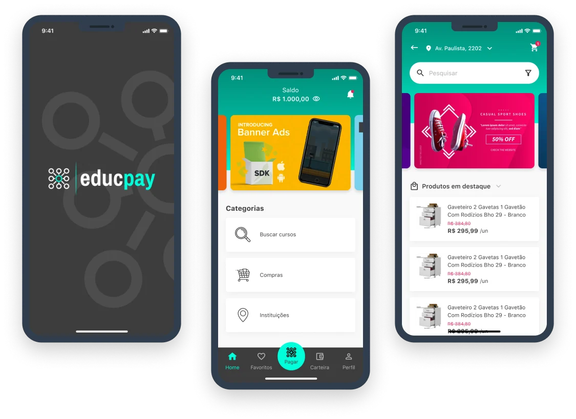 Telas do projeto Educpay