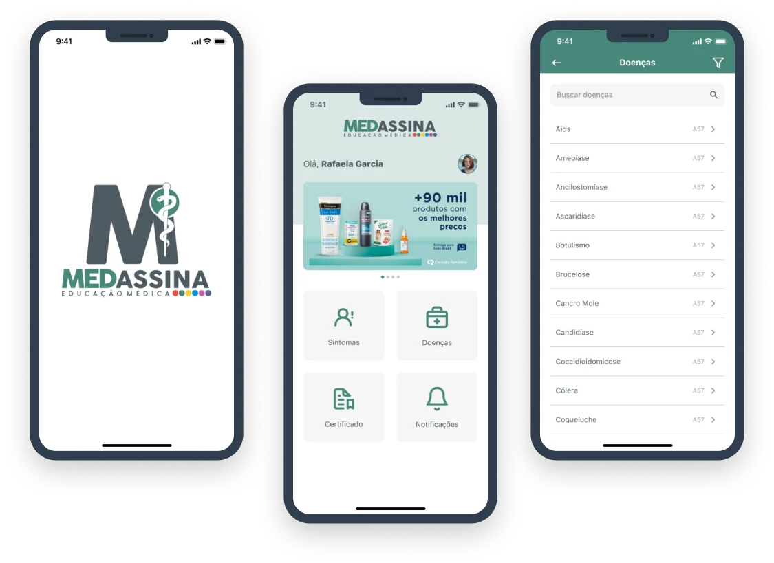Telas do projeto MEDASSINA