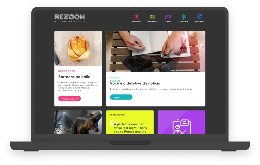 Telas do projeto reZOOM