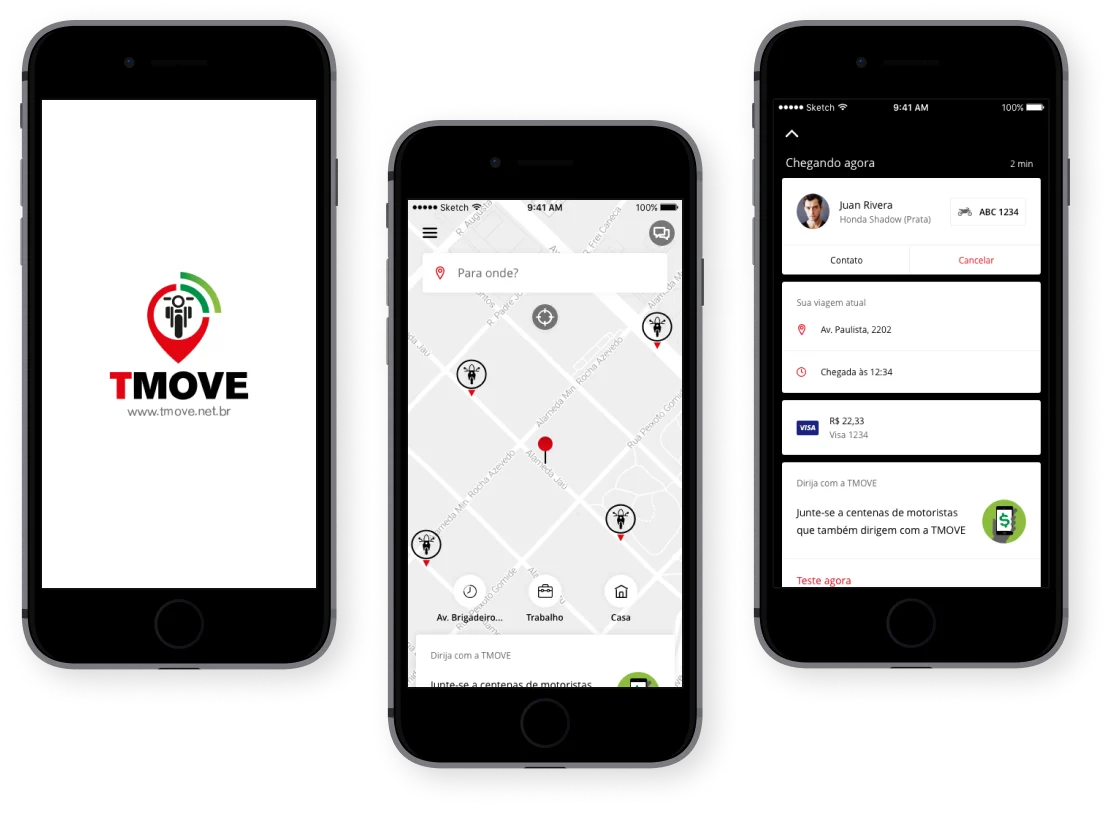 Telas do projeto TMOVE